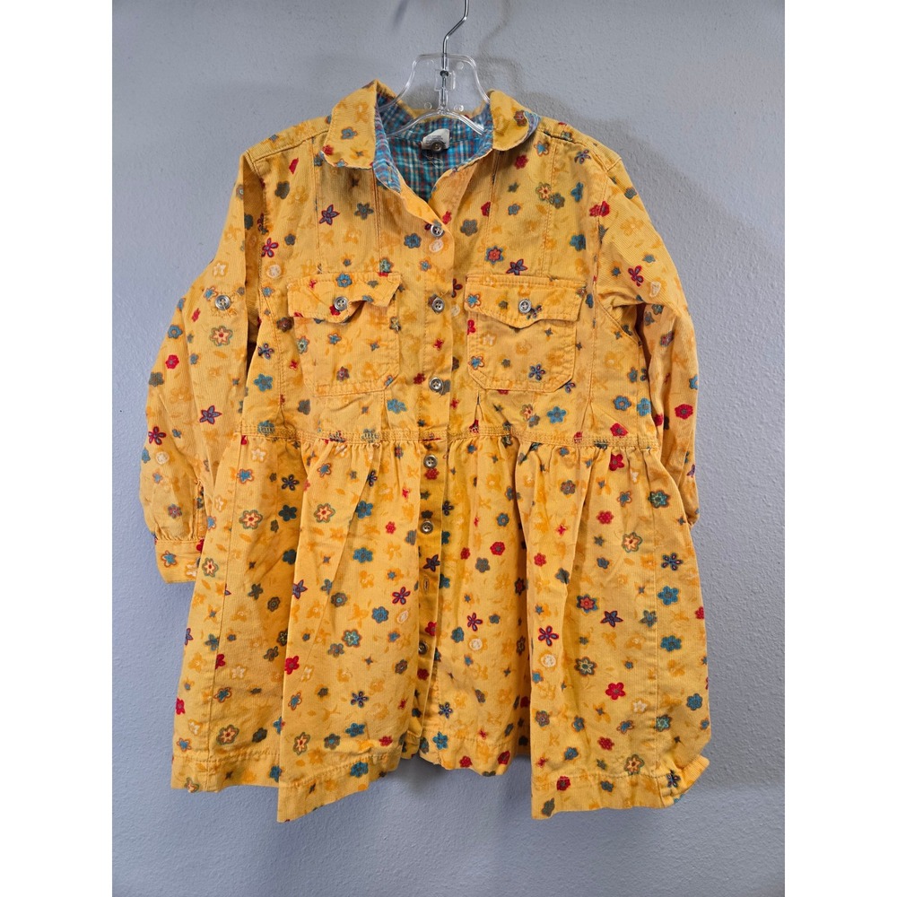 Cakewalk Floral Corduroy Boho Button Front Long Sleeve Dress 104
